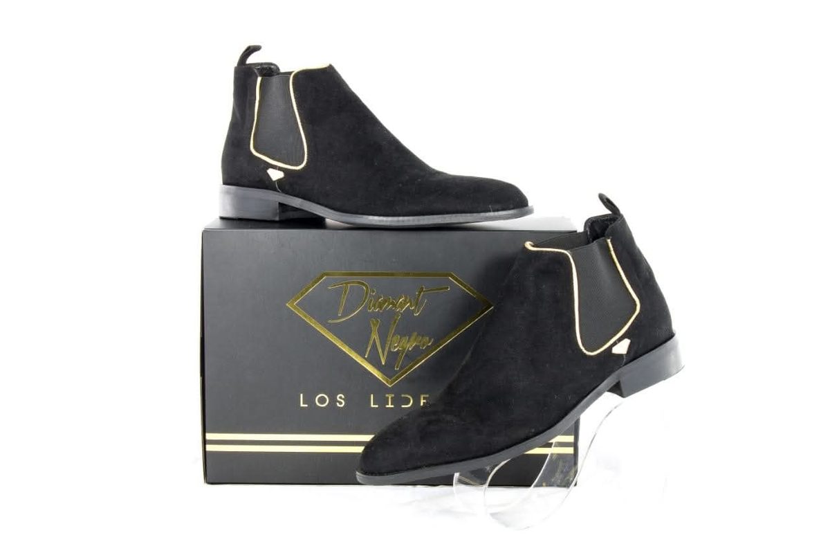 Botas Chelsea Diamant Negro negro detalle dorado